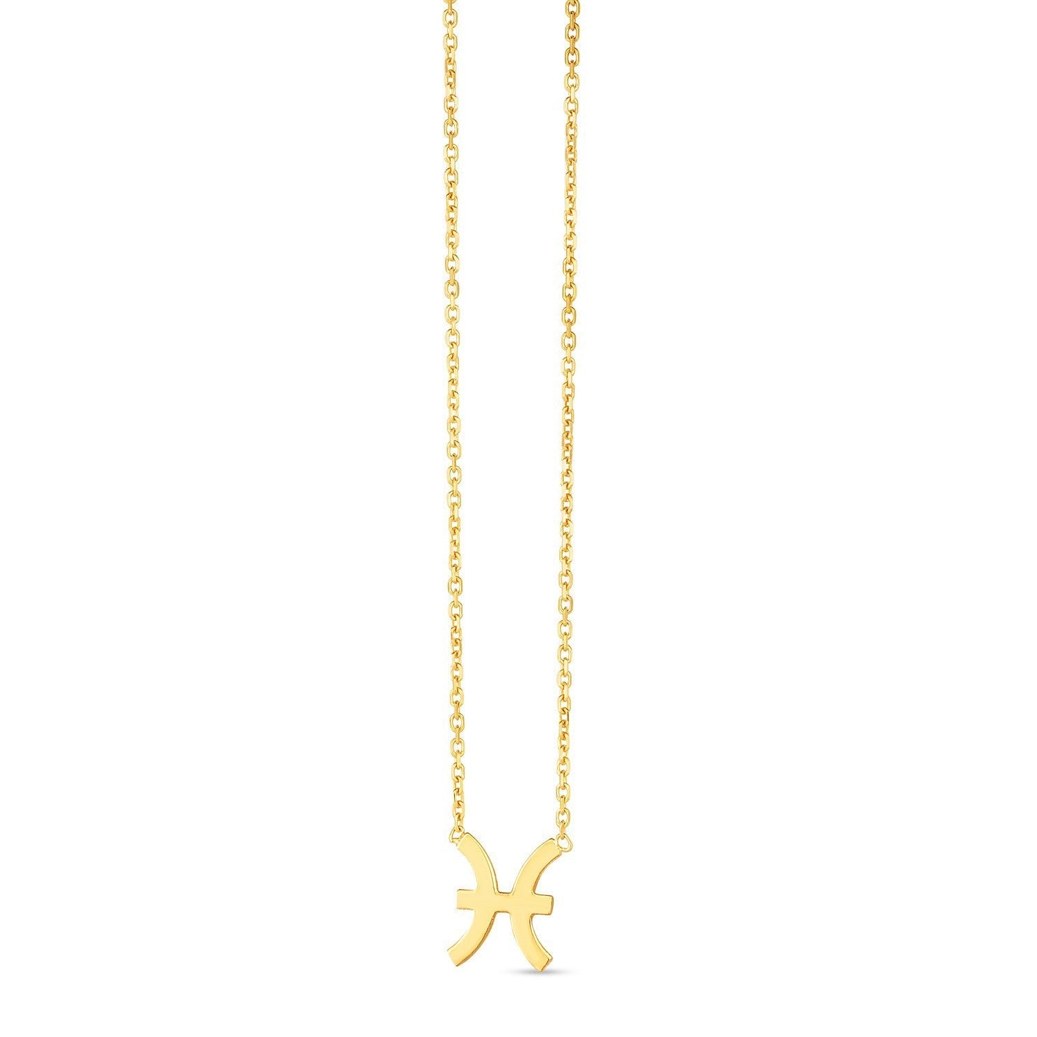 14K Yellow Gold Pisces Necklace  DestGlow