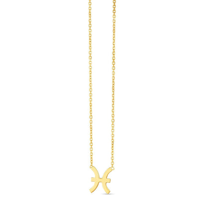 14K Yellow Gold Pisces Necklace  DestGlow
