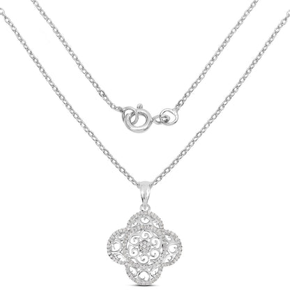 0.57 Carat Genuine White Diamond .925 Sterling Silver Pendant by Bids.com
