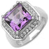 4.91 Carat Genuine Amethyst & White Topaz .925 Sterling Silver Ring by Bids.com