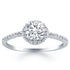 14k White Gold Diamond Halo Collar Engagement Ring by Bids.com