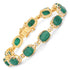 15.06 Carat Dyed Emerald and White Diamond .925 Sterling Silver Bracelet by Bids.com