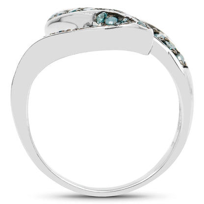 0.76 Carat Genuine Blue Diamond .925 Sterling Silver Ring by Bids.com