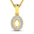0.17 Carat Genuine White Diamond 14K Yellow Gold Semi Mount Pendant - holds 7x5mm Oval Gemstone by Bids.com