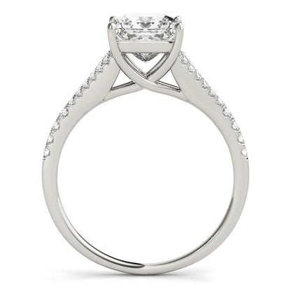 14k White Gold Princess Cut Split Shank Diamond Engagement Ring (1 1/8 cttw) by Bids.com