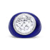 18K White Gold 14mm White Quartz and 1/5 Cttw Diamond Halo with Blue Enamel Dome Ring (F-G Color, VS1-VS2 Clarity) - Ring Size 7 by Bids.com