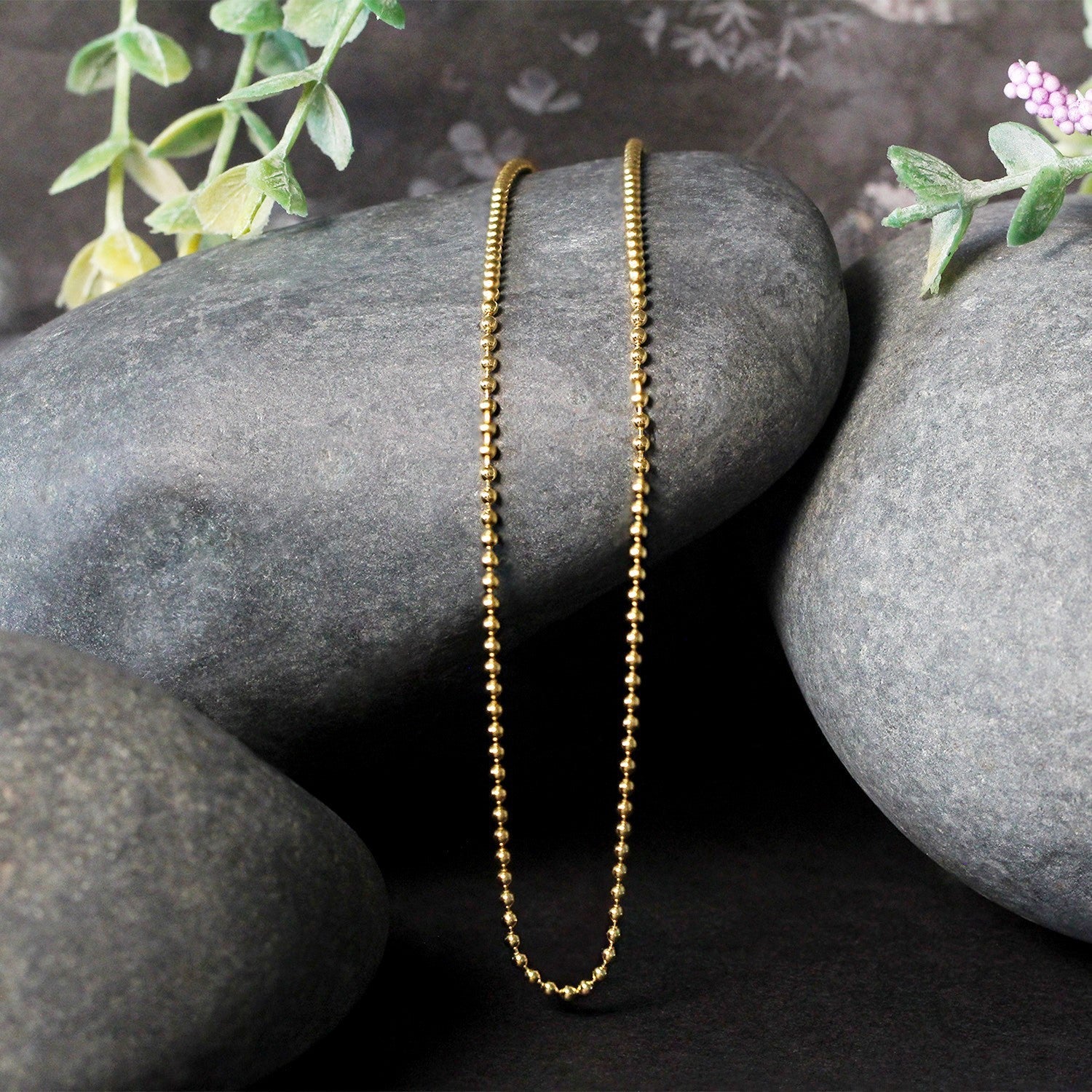 18k Yellow Gold Bead Chain 1.5mm (1.50 mm) by Bids.com