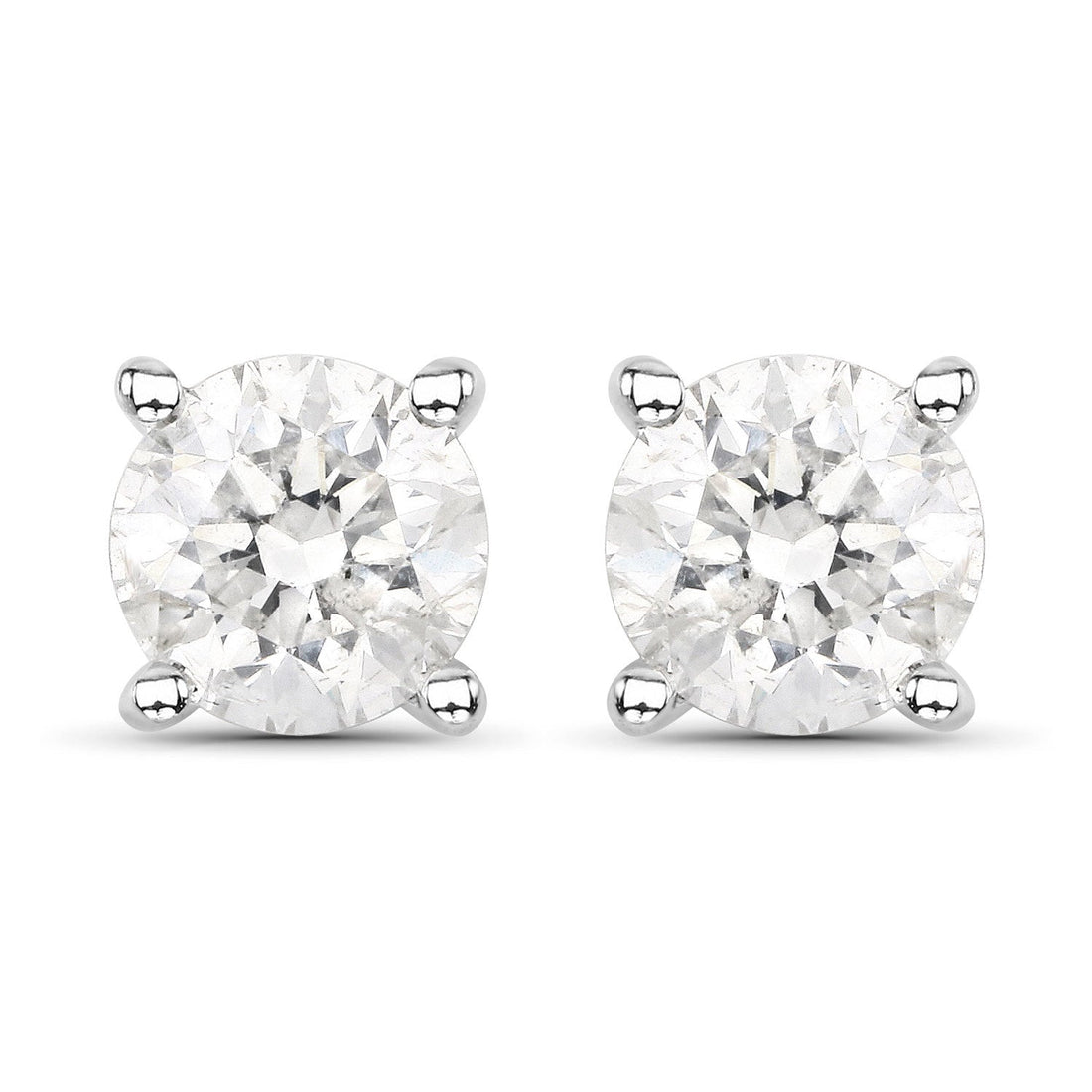 0.80 Carat Genuine White Diamond 14K White Gold Earrings by Bids.com