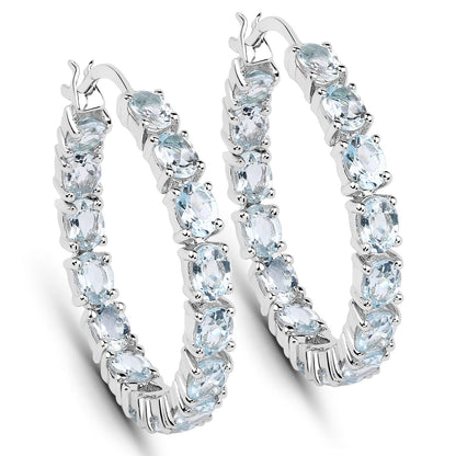 5.70 Carat Genuine Blue Topaz .925 Sterling Silver Earrings by Bids.com