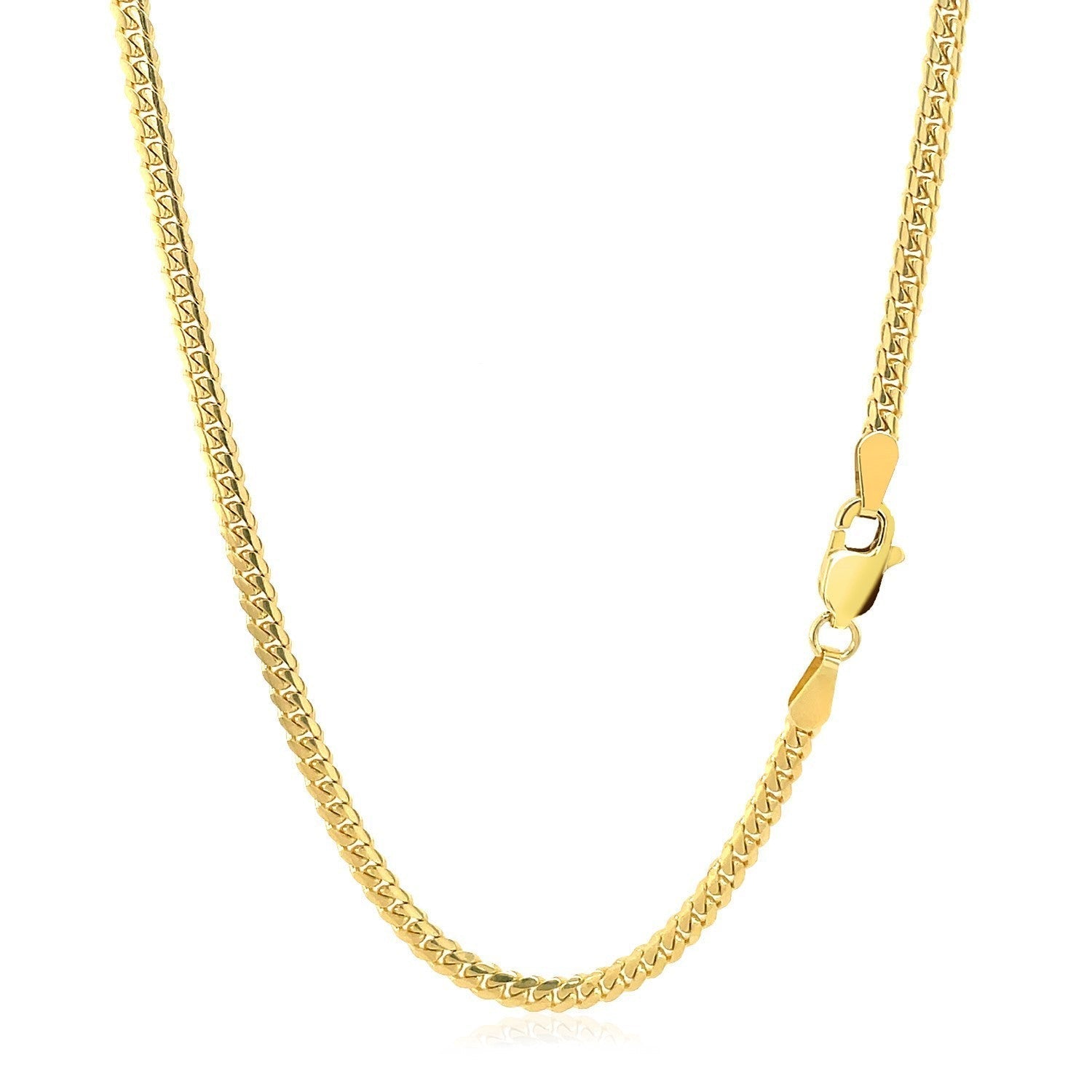 10k Yellow Gold Classic Solid Miami Cuban Chain (2.60 mm)  DestGlow