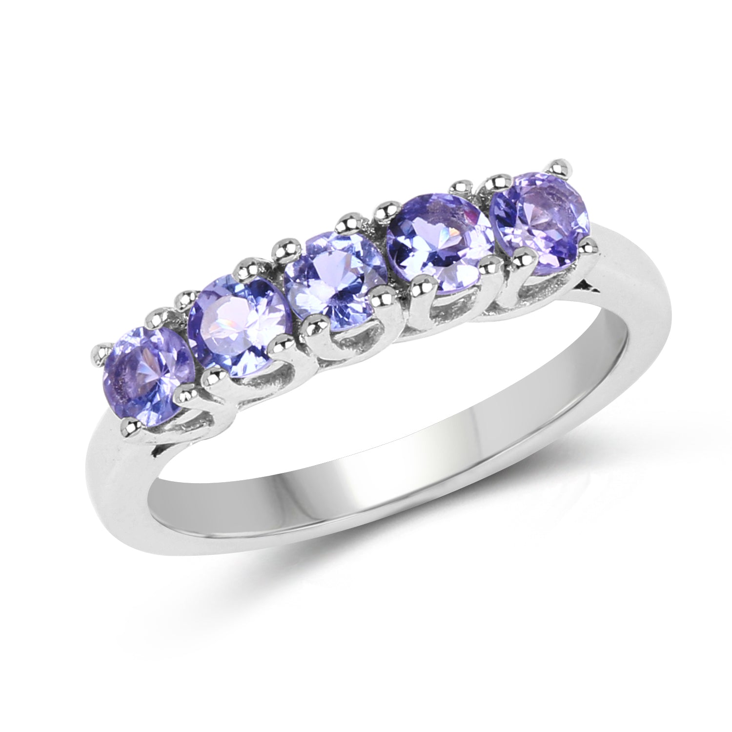 0.95 Carat Genuine Tanzanite .925 Sterling Silver Ring  DestGlow