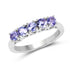 0.95 Carat Genuine Tanzanite .925 Sterling Silver Ring  DestGlow