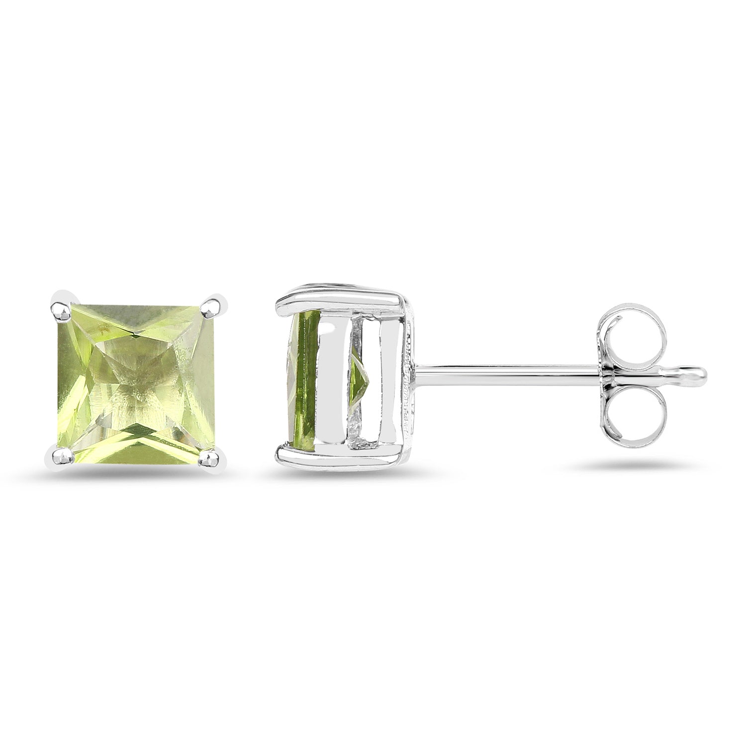 2.00 Carat Genuine Peridot .925 Sterling Silver Earrings  DestGlow