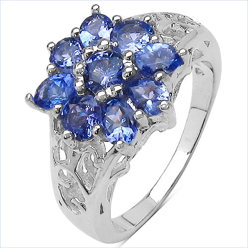1.65 Carat Genuine Tanzanite .925 Sterling Silver Ring by Bids.com