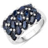 3.30 Carat Genuine Blue Sapphire .925 Sterling Silver Ring by Bids.com