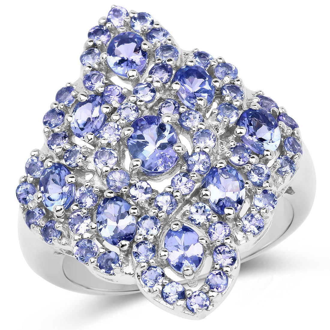 3.31 Carat Genuine Tanzanite .925 Sterling Silver Ring by Bids.com