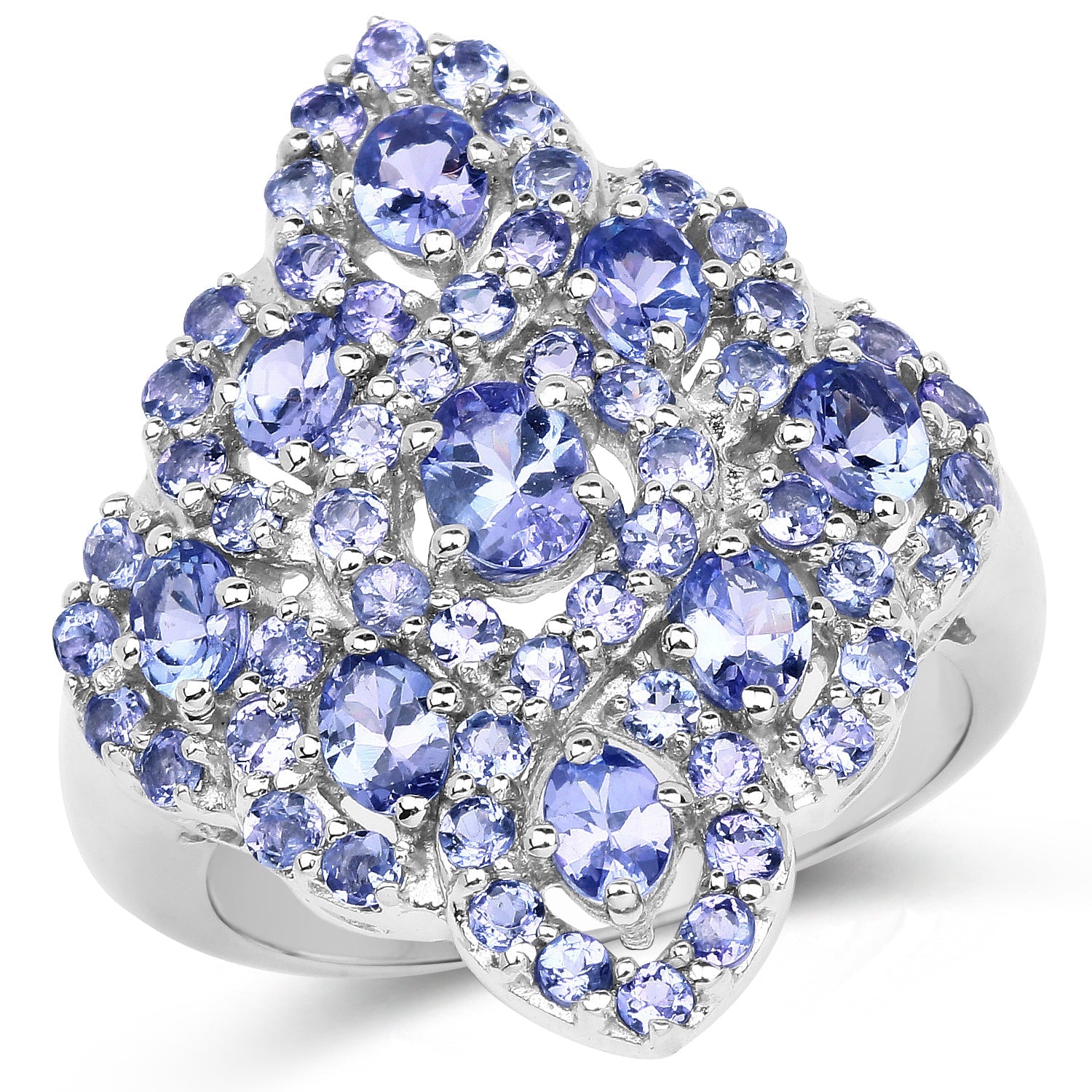 3.31 Carat Genuine Tanzanite .925 Sterling Silver Ring by Bids.com