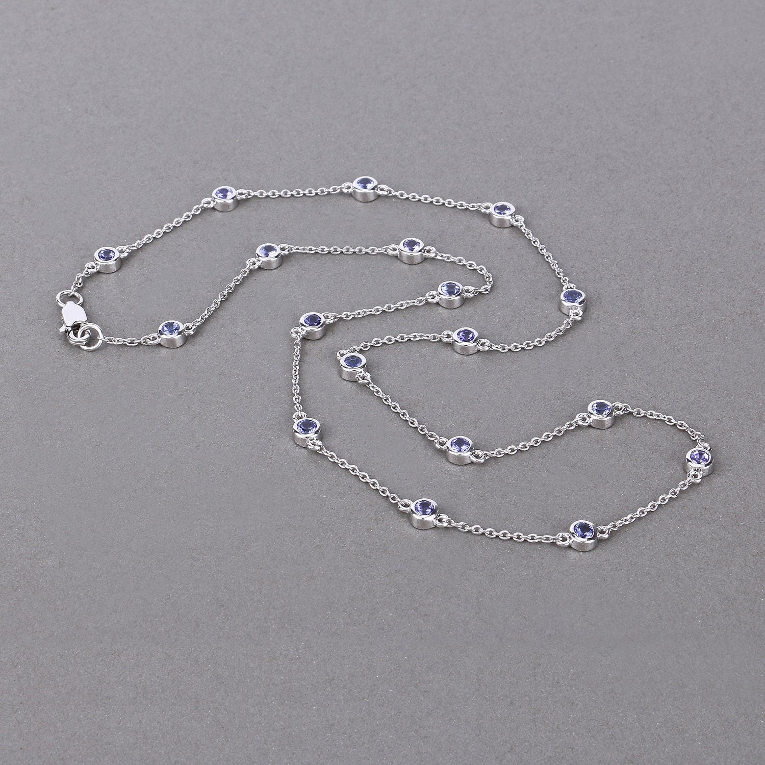 1.80 Carat Genuine Tanzanite .925 Sterling Silver Necklace by Bids.com