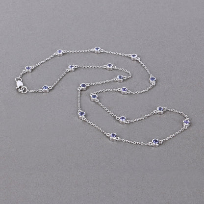 1.80 Carat Genuine Tanzanite .925 Sterling Silver Necklace by Bids.com