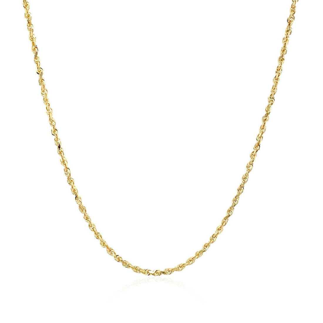 10k Yellow Gold Solid Diamond Cut Rope Chain 1.4mm by Bids.com