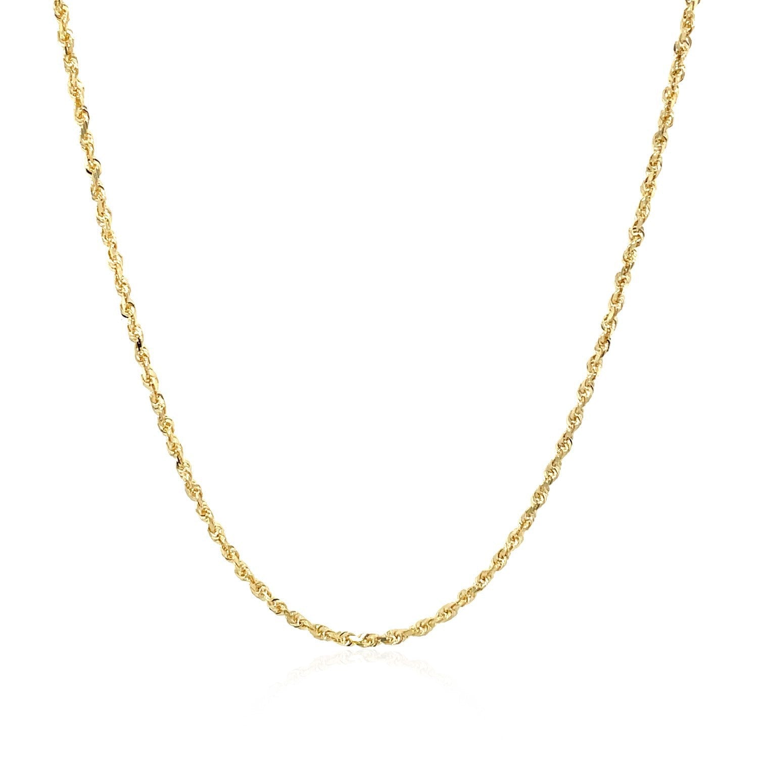 10k Yellow Gold Solid Diamond Cut Rope Chain 1.4mm by Bids.com