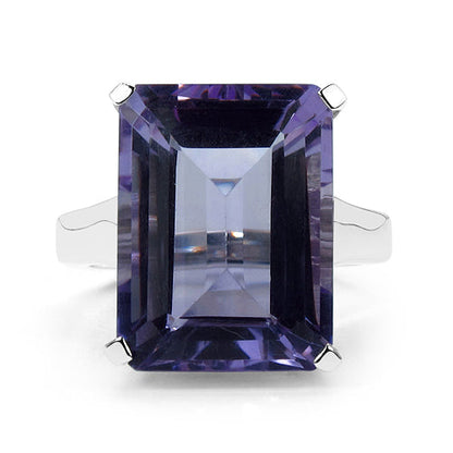 11.47 Carat Genuine Amethyst .925 Sterling Silver Ring by Bids.com
