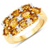14K Yellow Gold Plated 2.48 Carat Genuine Citrine & White Topaz .925 Sterling Silver Ring by Bids.com