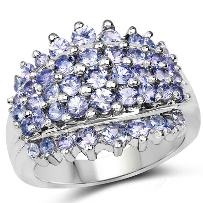 2.35 Carat Genuine Tanzanite .925 Sterling Silver Ring by Bids.com
