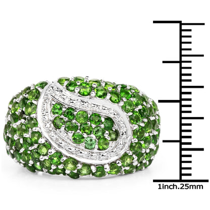 5.18 Carat Genuine Chrome Diopside .925 Sterling Silver Ring by Bids.com