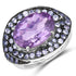 5.95 Carat Genuine Amethyst and Tanzanite .925 Sterling Silver Ring by Bids.com