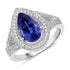 2.60 Carat Genuine Tanzanite and White Diamond 14K White Gold Ring by Bids.com