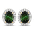 1.92 Carat Genuine Green Tourmaline and White Diamond 14K Yellow Gold Earrings by Bids.com