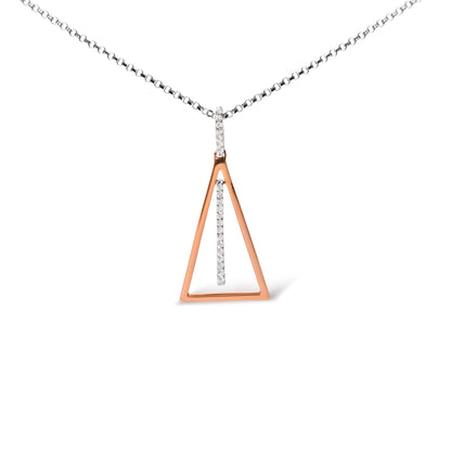 14K Rose and White Gold 1/8 Cttw Diamond Windchime 18" Pendant Necklace (G-H Color, SI1-SI2 Clarity) by Bids.com