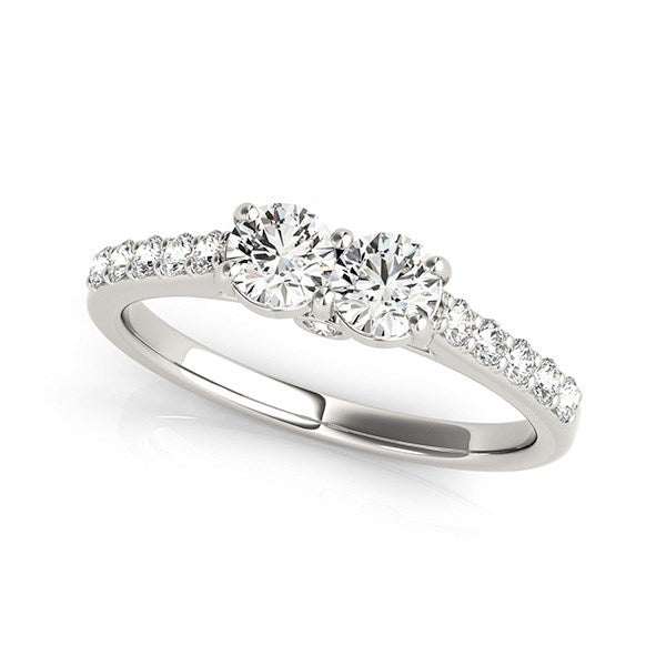 14k White Gold Round Two Stone Diamond Ring (3/4 cttw) by Bids.com