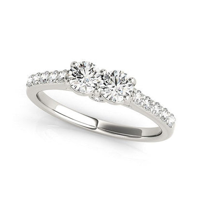 14k White Gold Round Two Stone Diamond Ring (3/4 cttw) by Bids.com