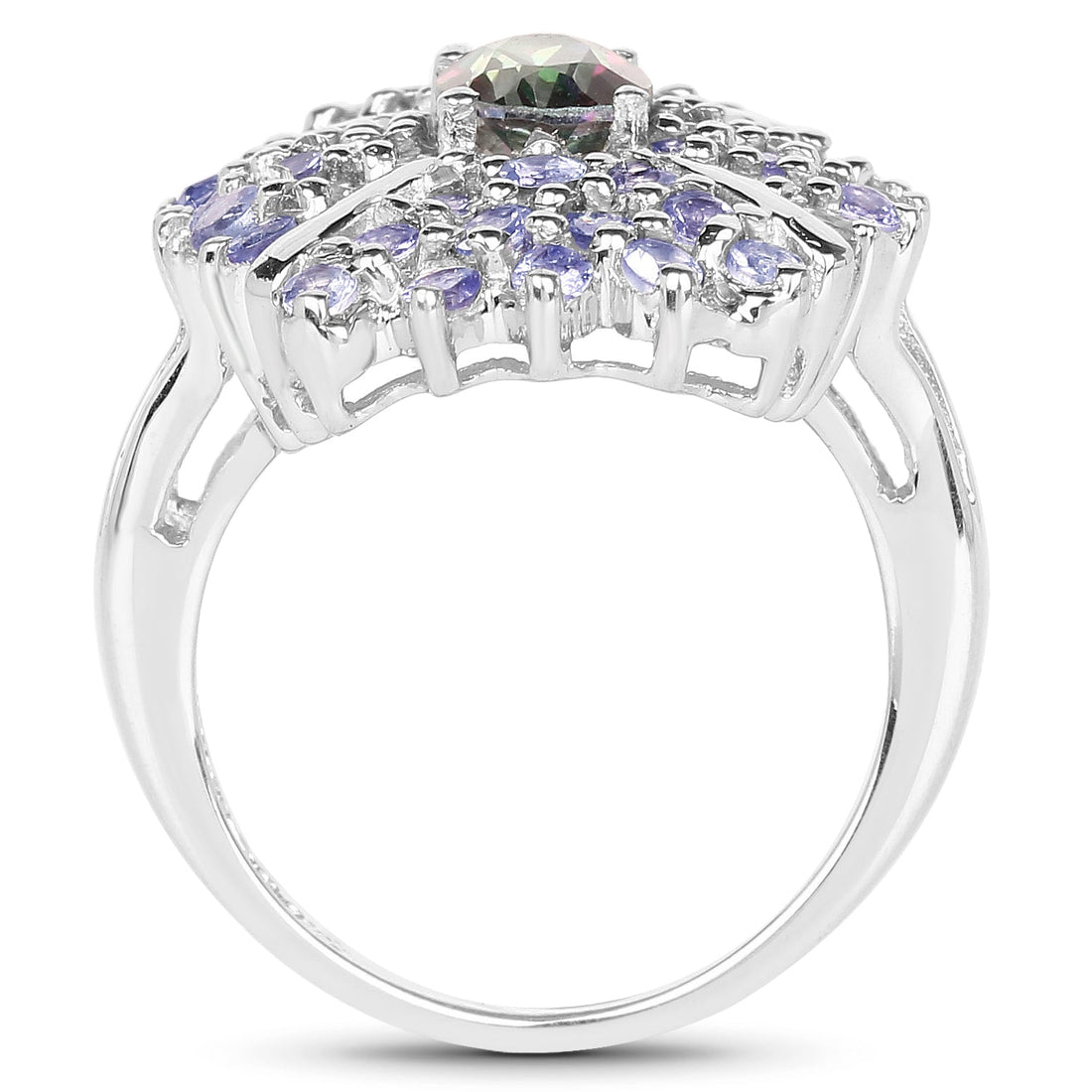 2.86 Carat Genuine Mystic Topaz and Tanzanite .925 Sterling Silver Ring by Bids.com