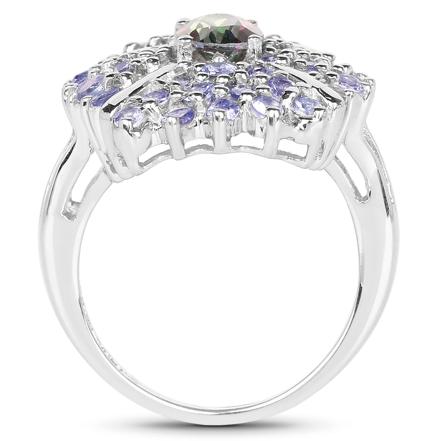2.86 Carat Genuine Mystic Topaz and Tanzanite .925 Sterling Silver Ring by Bids.com