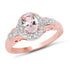 14K Rose Gold Plated 0.73 Carat Genuine Morganite & White Topaz .925 Sterling Silver Ring by Bids.com