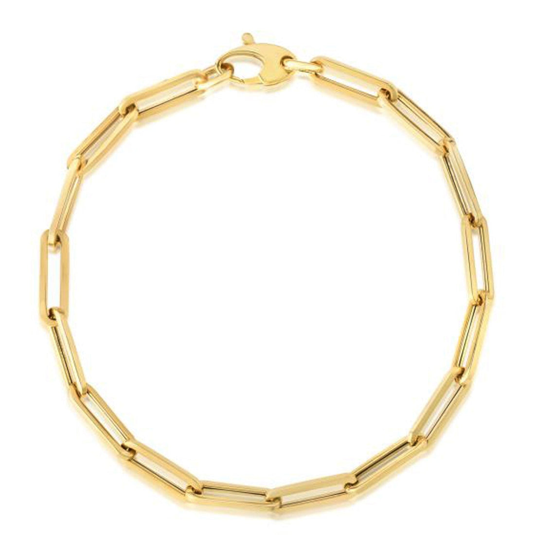 10K Yellow Gold Lite Paperclip Bracelet (4.20 mm) by Bids.com