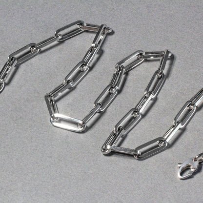 14K White Gold Wide Paperclip Chain (6.1mm) by Bids.com
