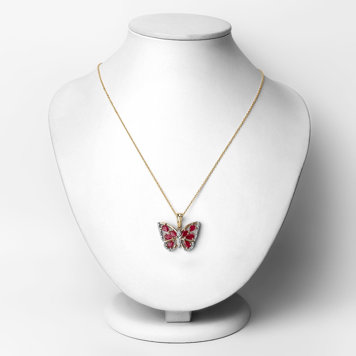 2.07 Carat Genuine Ruby and White Zircon .925 Sterling Silver Pendant  DestGlow