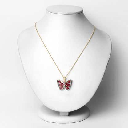 2.07 Carat Genuine Ruby and White Zircon .925 Sterling Silver Pendant  DestGlow