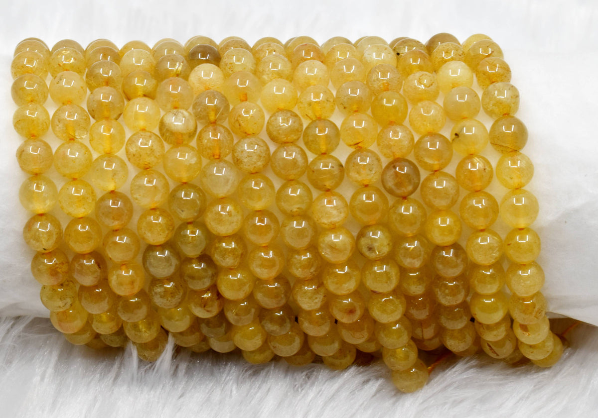 Golden Rutile AAA Grade 6mm, 8mm, 10mm Round Beads  DestGlow