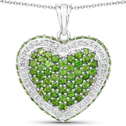 4.62 Carat Genuine Chrome Diopside .925 Sterling Silver Pendant by Bids.com