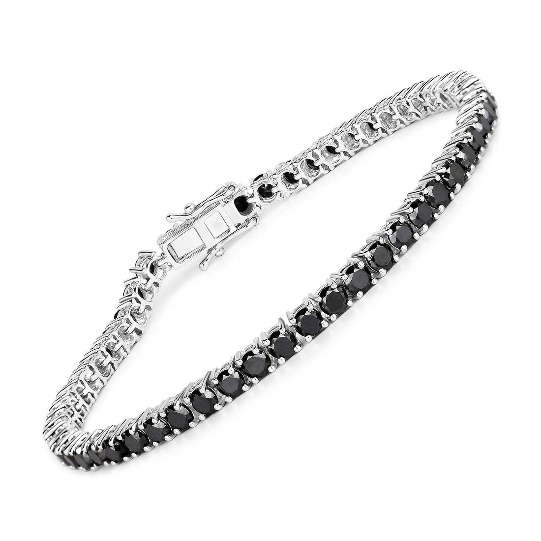 5.40 Carat Genuine Black Diamond .925 Sterling Silver Bracelet by Bids.com