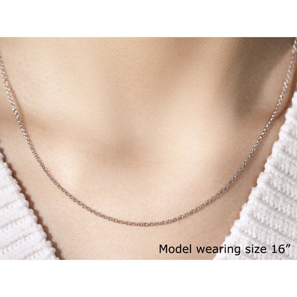 14k White Gold Round Cable Link Chain 1.9mm by Bids.com