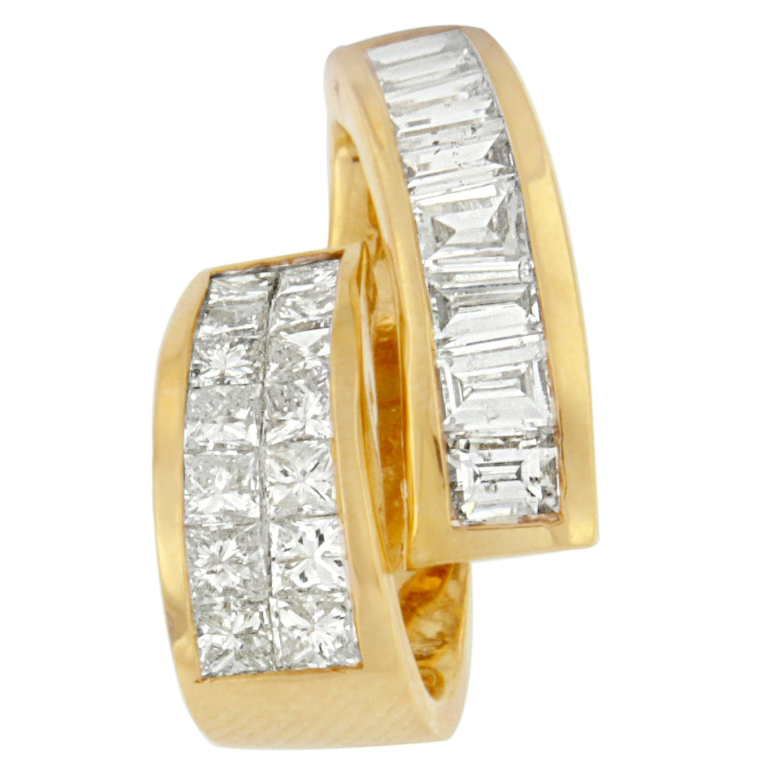 14K Yellow Gold 1 5/8 cttw Princess and Baguette Cut Diamond Fashion Pendant Necklace (G-H, VS2-SI1) by Bids.com