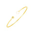 14k Yellow Gold Cuff Bangle with Pearl and Diamond by Bids.com