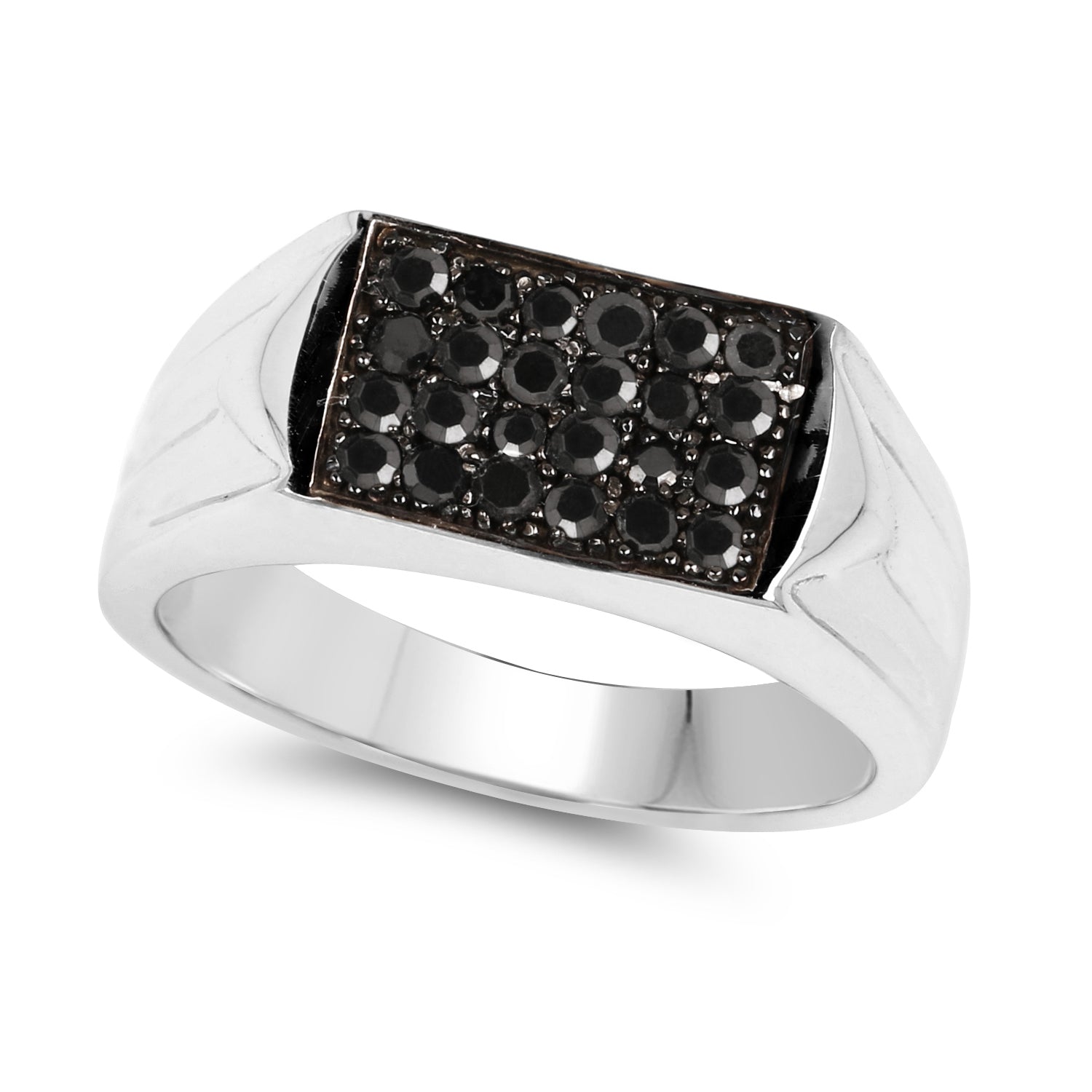 0.42 Carat Genuine Black Diamond .925 Sterling Silver Ring by Bids.com