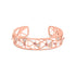 14K Rose Gold 5/8 Cttw Diamond with Pink Tourmaline Open Cuff Bangle with White Enamel (G-H Color, SI1-SI2 Clarity) - 7" by Bids.com